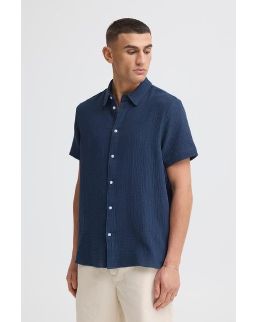 Solid Kurzarmhemd Sdiain in Blue für Herren
