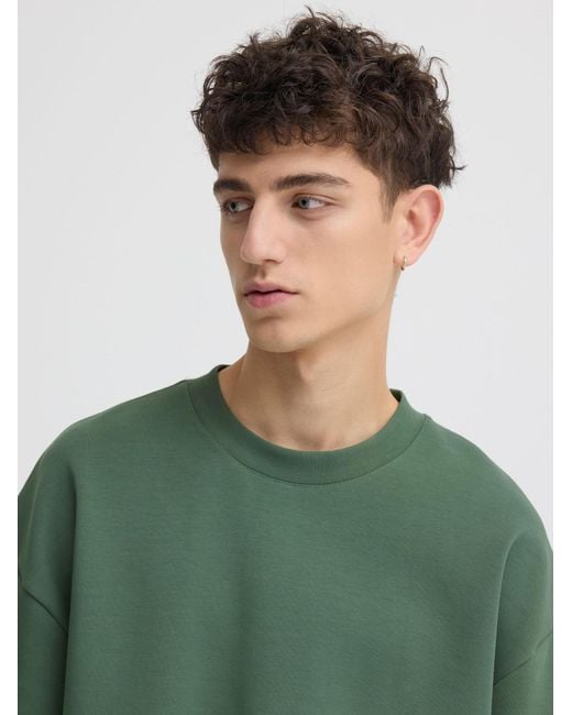 Solid Rundhalsshirt Sdroland in Green für Herren
