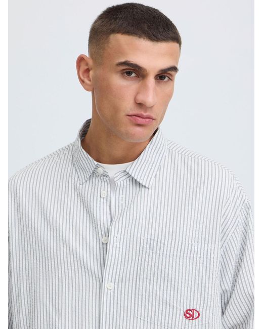 Solid Langarmhemd Sdumstead in White für Herren