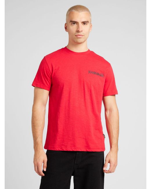 Napapijri T-shirt 'martre' in Red für Herren