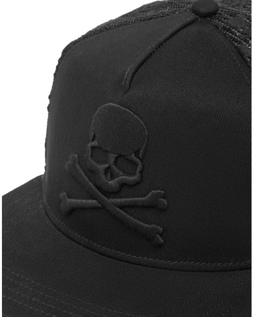 Philipp Plein Cap Skull&Bones in Black für Herren