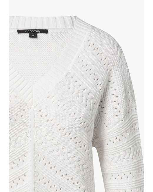 Comma, White Pullover