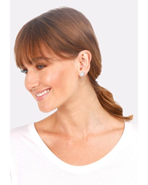 Elli Jewelry Metallic Ohrringe Basic Ohrstecker, Geo, Kreis, Textured