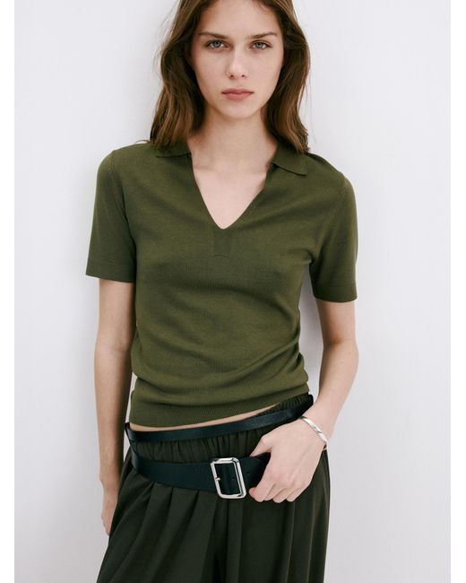 Mango Green Pullover Basiber