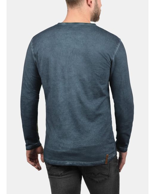Solid Langarmshirt Timur in Blue für Herren