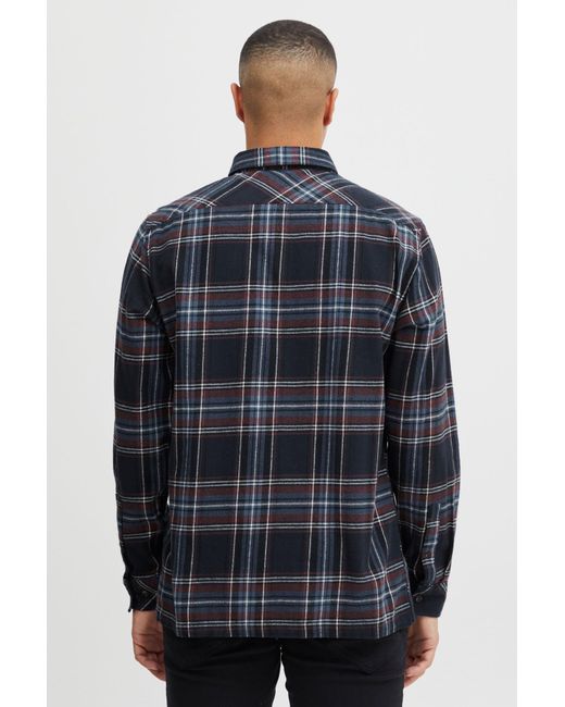 Solid Langarmhemd 'danar' in Blue für Herren
