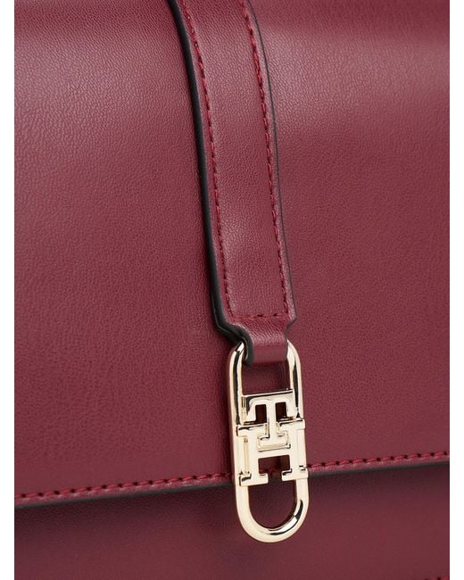 Tommy Hilfiger Purple Crossbody-Tasche Mit Klappe Und Th-Monogramm