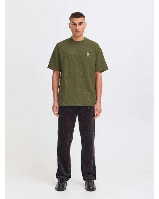 Solid Rundhalsshirt Sdraul in Green für Herren