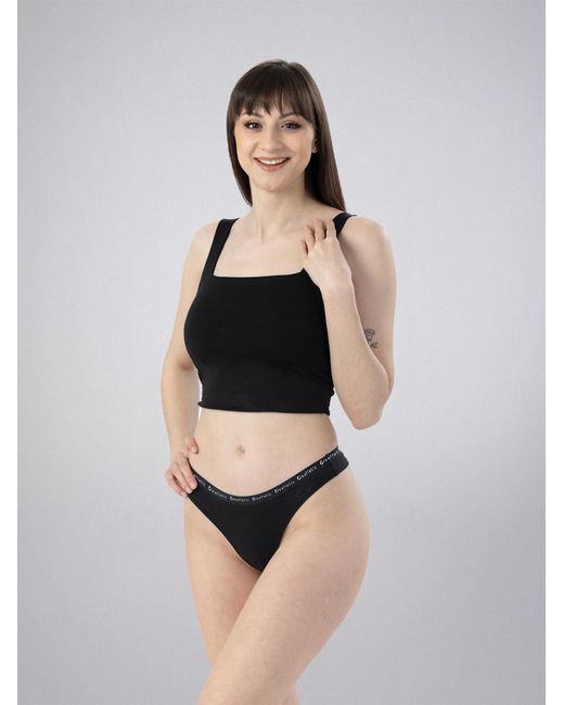 LEAFLETIC Black Slip Mid Rise Brazilian