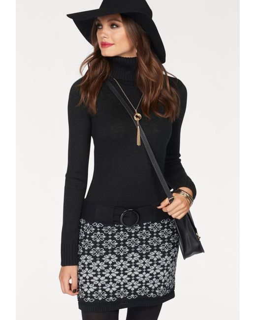 melrose Black Strickkleid