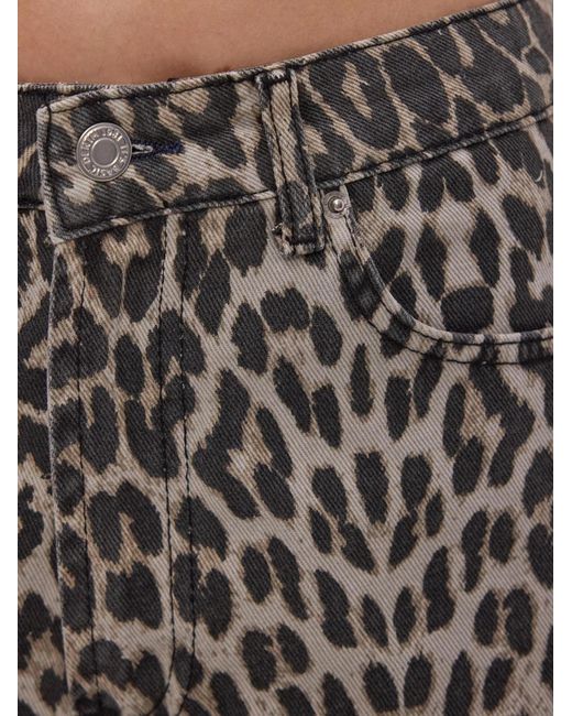 its basic Multicolor Its Basic Jeans Leopard Mom Short