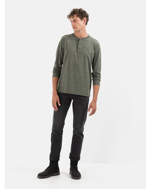 Camel Active Langarm Henleyshirt Aus Nachhaltigen Baumwollmix in Green für Herren