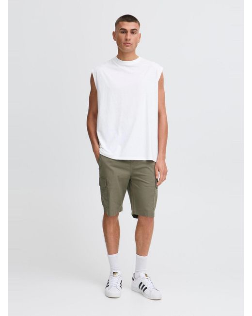 Solid Rundhalsshirt Sdbilo Mit Backprint in White für Herren