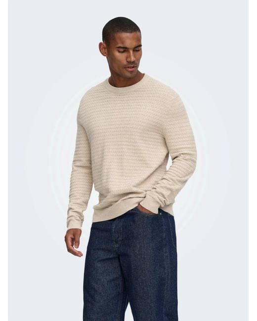 Only & Sons Pullover Onsloui in Natural für Herren
