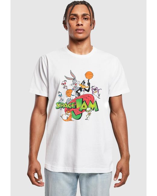 Merchcode Shirt Space Jam Team in White für Herren