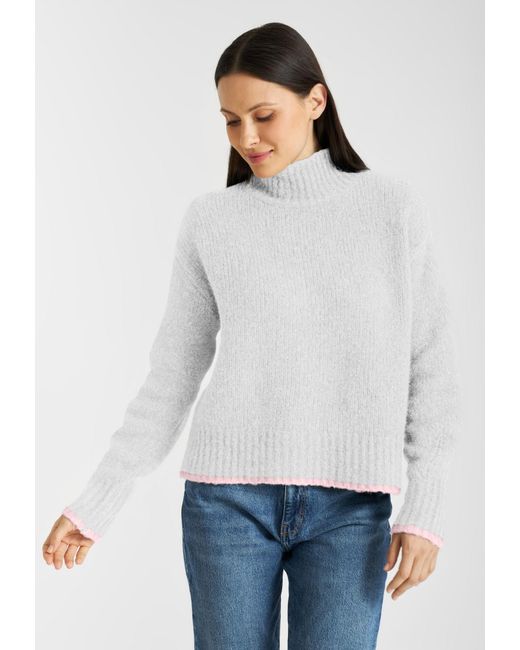 Frieda & Freddies White Strickrollkragenpullover
