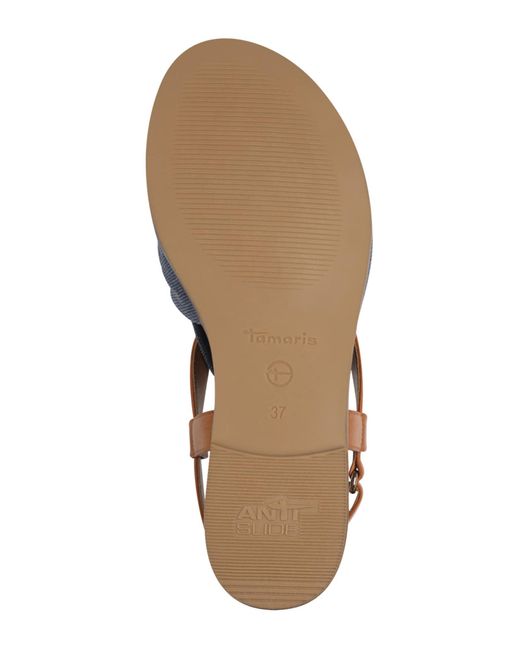 Tamaris Blue , ANTIslide mit Schließe kein Absatz Sandale TOUCH-IT