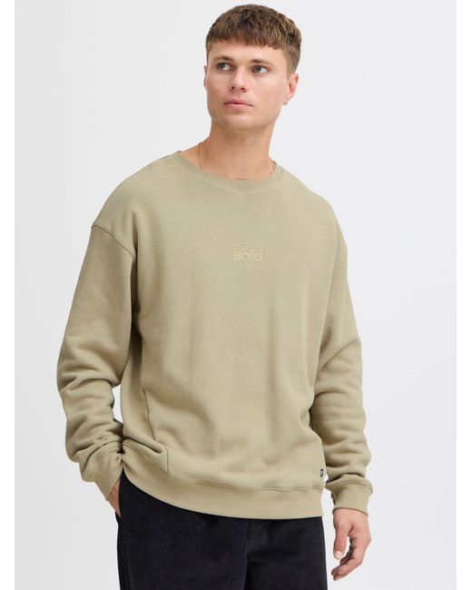 Solid Sweatshirt Moris in Natural für Herren
