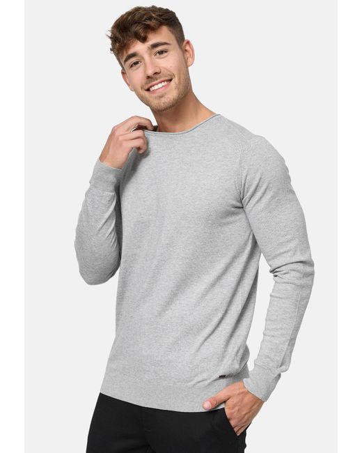 INDICODE Pullover Gamal in Gray für Herren