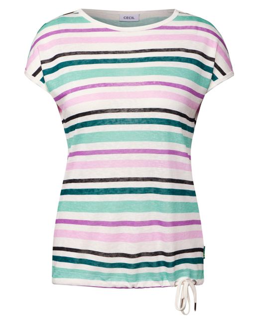 Cecil Gray Leinen-Look Streifen-Shirt