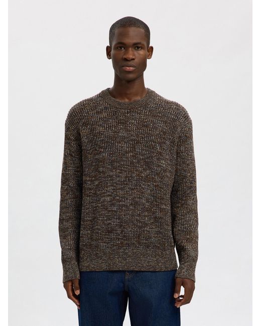 SELECTED Pullover Slhtilum in Brown für Herren