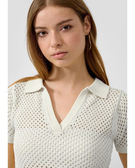 QS White Strickpullover