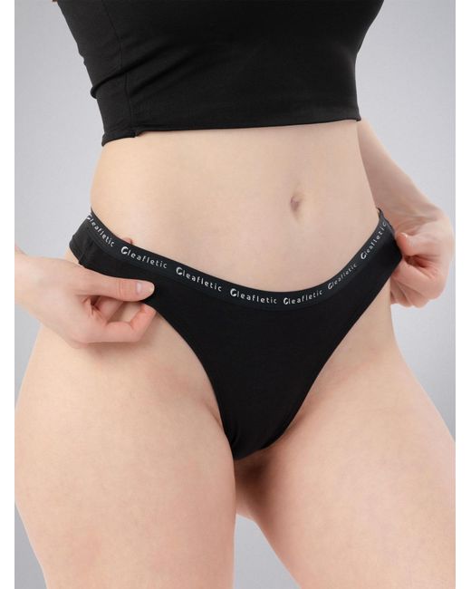 LEAFLETIC Black Slip Mid Rise Brazilian