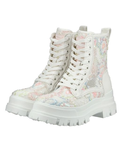 Buffalo White Schnürstiefelette Aspha Rld
