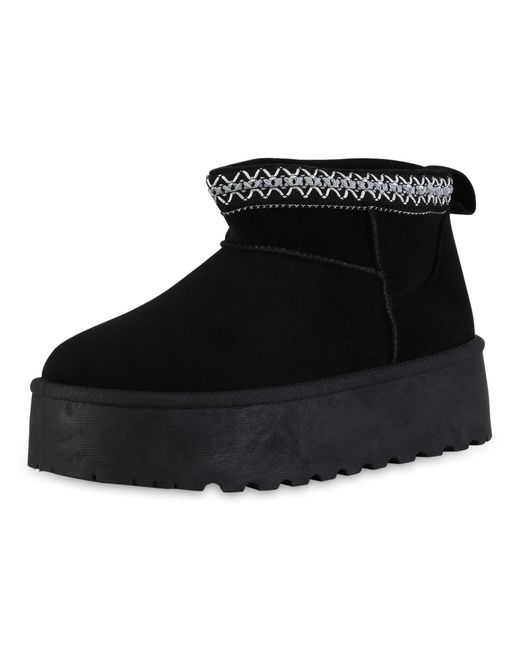 VAN HILL Black Snowboots 'Alice'
