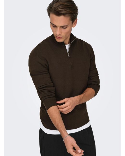 Only & Sons Pullover Onscooper in Brown für Herren