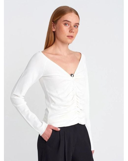 Dilvin White Pullover Pullover