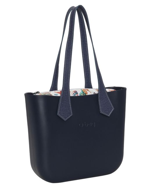 O bag Blue Shopper Tasche Wasserabweisend, Mit Innentasche Mini