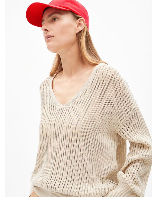 ARMEDANGELS Natural Pullover 'Rabeaa Crochet Lino'