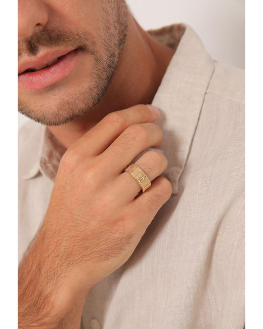 Kuzzoi Ring Bandring in Metallic für Herren