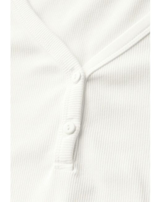 STREET ONE STUDIO White Top Mit Rippstruktur