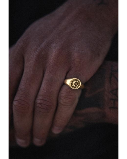 Haze & Glory Ring Sacred Sun in White für Herren