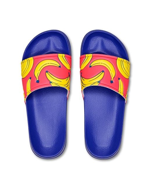Happy Socks Blue Pantoletten 'Banana'