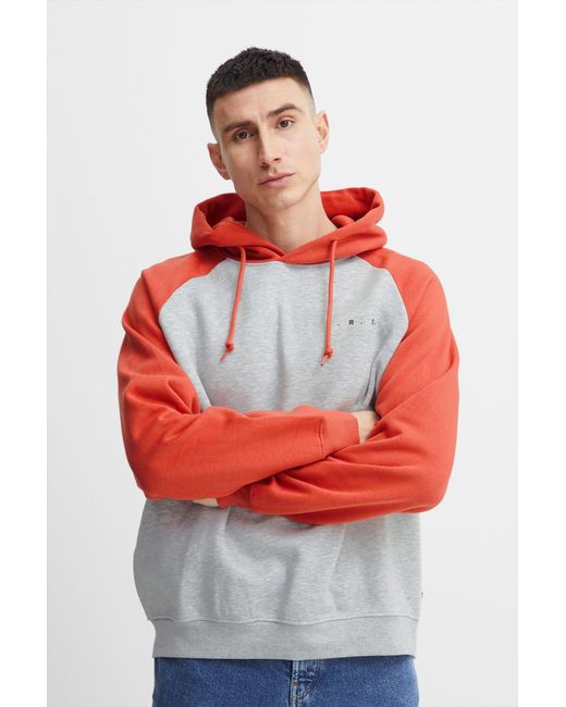 Solid Kapuzensweatshirt 'eldrid' in Red für Herren