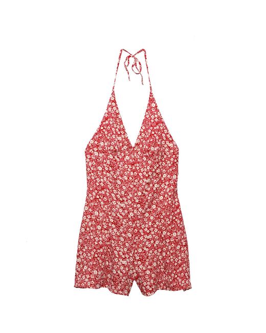 Pull&Bear Red Jumpsuit