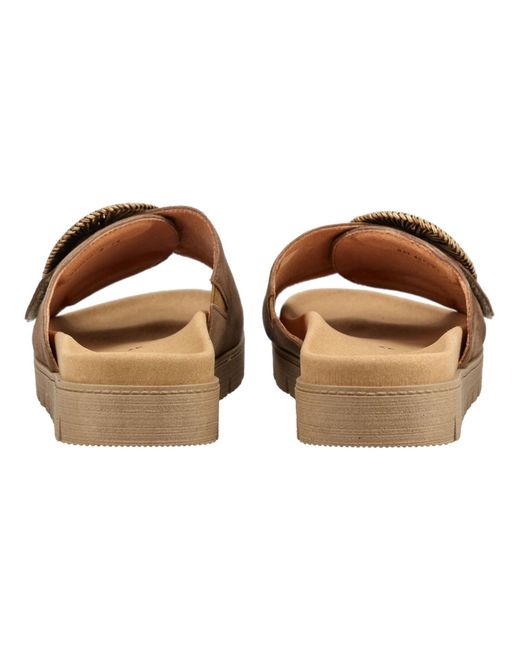 Gabor Brown Pantoletten Leder Pantolette