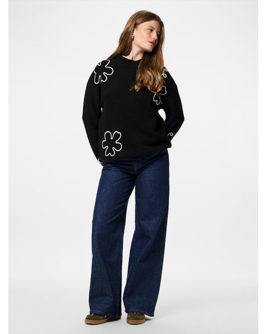 Pieces Black Pullover Pcrosa