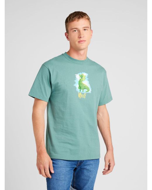 Huf T-shirt 'fairy tale' in Green für Herren