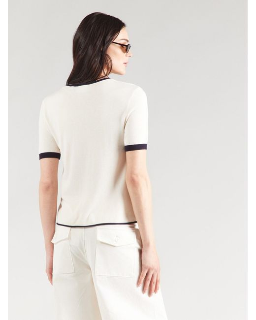 Comma, White Strickshirt