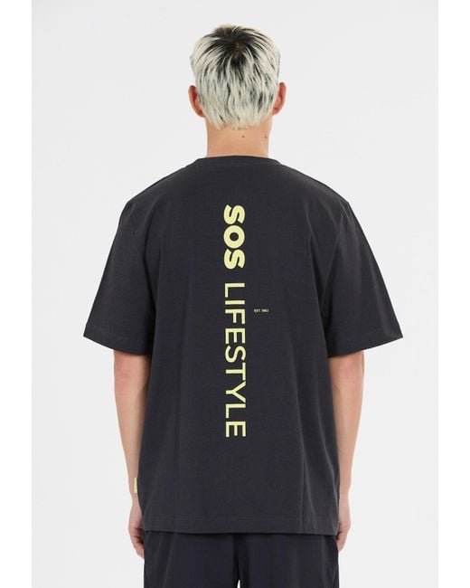 S.o.s. T-Shirt Semeru in Black für Herren