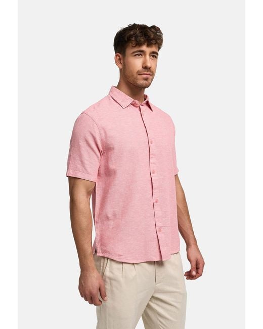 INDICODE Hemd Lino in Pink für Herren