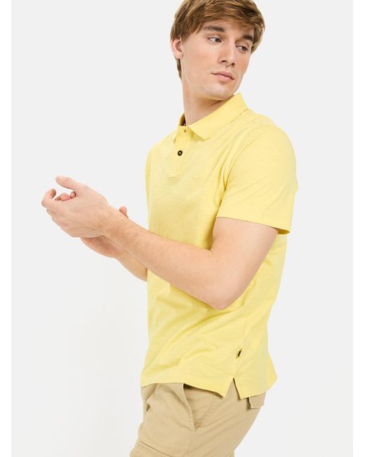 Camel Active Kurzarm Poloshirt Aus Organic Cotton in Yellow für Herren