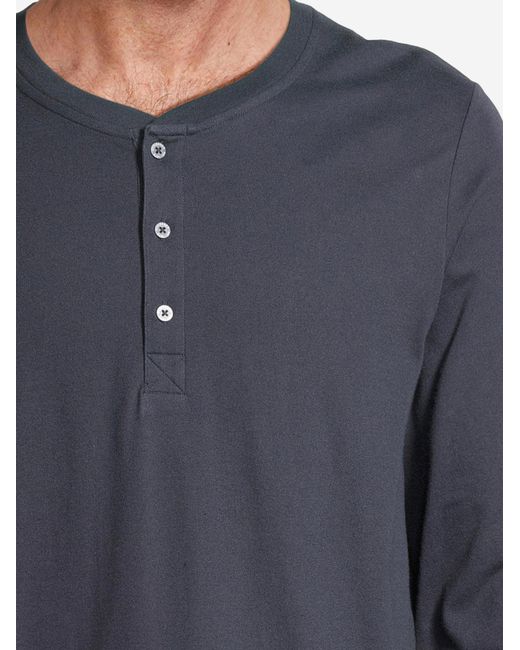 Schiesser Pyjama Lang Night & Home in Blue für Herren
