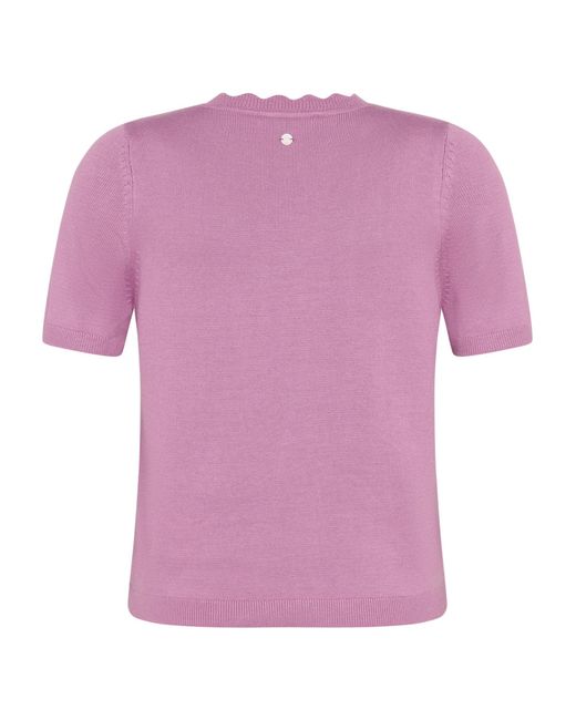 Zero Pink Kurzarmpullover Mit Wellensaum