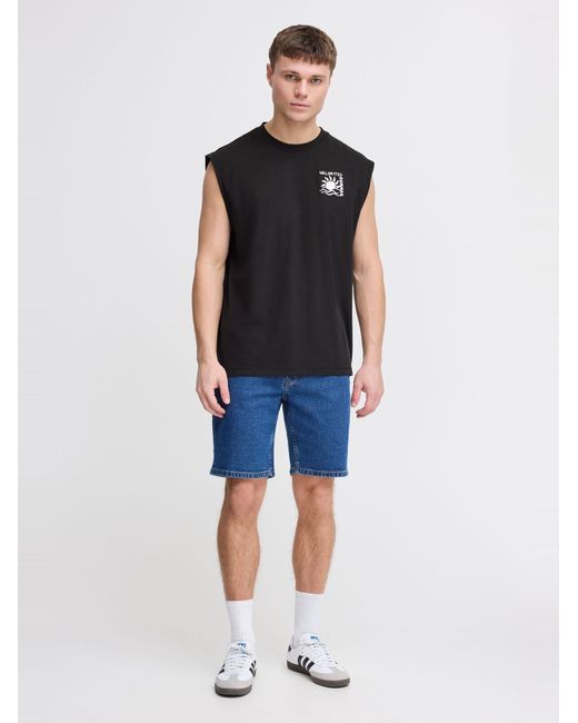 Solid Rundhalsshirt Sdolav in Black für Herren