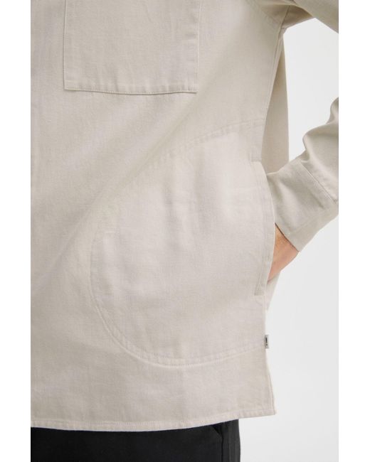 Solid Langarmhemd in Natural für Herren